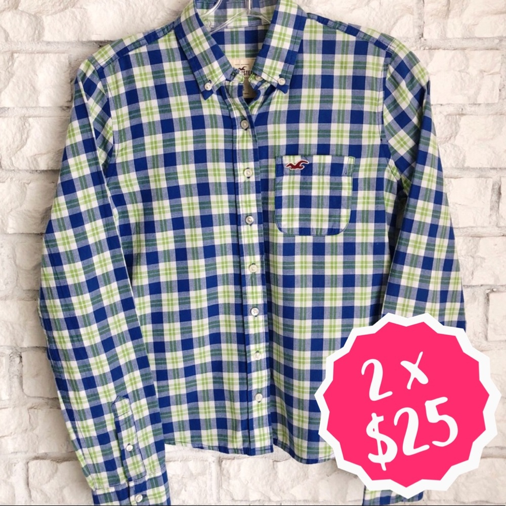 (2x$25)🔹Hollister ButtonDown Plaid Shirt-Size S🔹